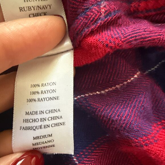 Rails Hunter Plaid Shirt Ruby Navy Check Flannel Long Sleeve Soft Buttondown M - Picture 6 of 10